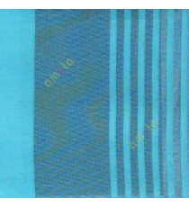 Blue color vertical pencil and bold stripes net finished vertical and horizontal checks line poly fabric sheer curtain